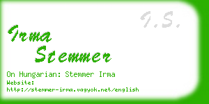 irma stemmer business card